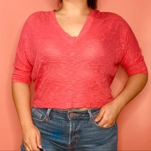 Pink Blouse Floral Back Detail Wide Sleeve